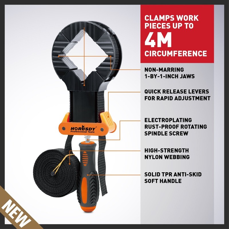 HORUSDY Band Clamp, Woodworking Frame Clamp Strap Holder for Picture