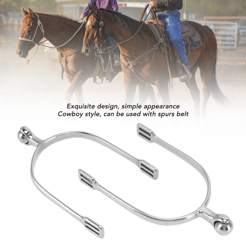 1 Pair Horse Spurs Stainless Steel Western Cowboy Equestrian Boot