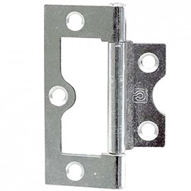 Merriway BH03827 (2 Pcs) Bright Zinc Plated Flush Door Cupboard Hinge, 63 mm (2.1/2 inch) - Pack of 2 Pieces