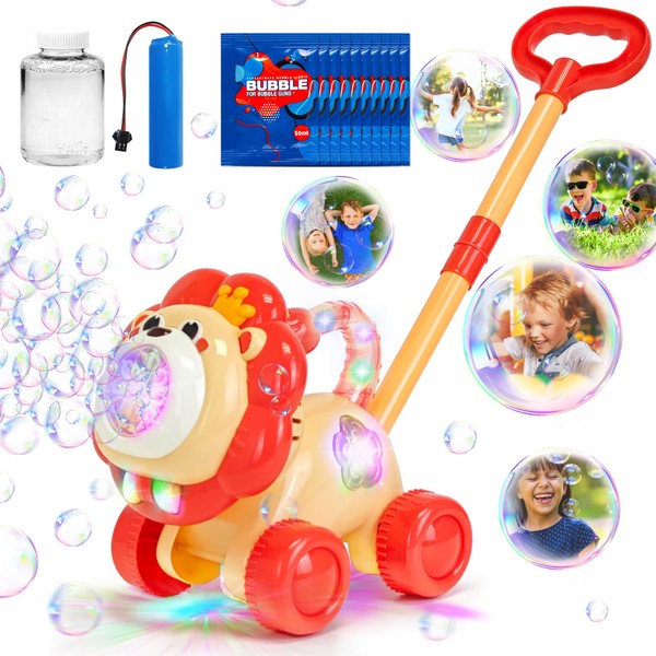 Goenb Automatic Bubble Machine, Giraffe Lion Bubble Lawn Mower Bubble