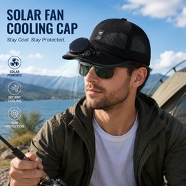 Solar Powered Fan Cap for Outdoor Cooling – USB Rechargeable Breathable Mesh Hat for Fishing & Work