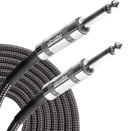 Micawber Guitar Bass Shielded Cable S-S [Recommended by Top Players in Japan] Hard to Disconnect, Lightweight, Tweed Woven Fabric (2.4 ft (6 m)
