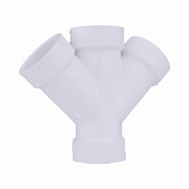 Charlotte Pipe 1-1/2" Double Wye Pipe Fitting - Schedule 40 PVC DWV (Drain, Waste and Vent) Durable, Easy to Install, High Tensile and Sound Deadening for Home or Industrial Use (Single Unit)