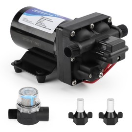 4048-153-E75 RV Water Pump, 12V 4.5 GPM, 55 PSI, 12 Amps Multi-Fixture Automatic Demand Pump for RV Caravan Marine Yacht Replaces# 4048153E75S