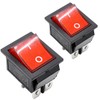 Ganasome 2pcs KCD4 DPST 4Pin On-Off Red Light Panel Rocker