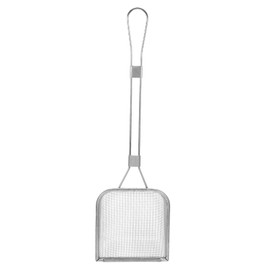 Housoutil Mesh Square Skimmer, Stainless Steel Cooking Oil Skimmer with Handle, Stainless Steel Fat Spoon