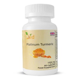 Ved Platinum Turmeric Serving 60 Vegan Capsules | High dose Curcumin Supports Joints& Boost Immunity (30 Days Supply).