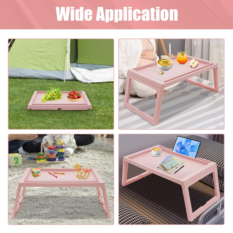 6 Pcs Breakfast in Bed Tray Folding Table Modern Plastic