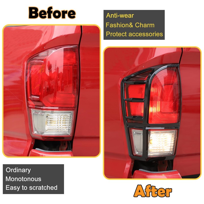 Tail Light Guard Covers Compatible with Toyota Tacoma 2016-2023, Rear