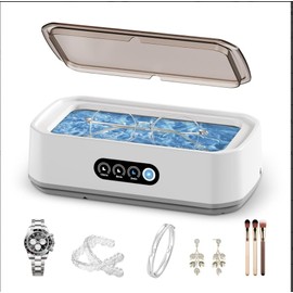 Ultrasonic Jewelry Cleaner,49KHz 3 Modes with Digital TimerUltrasonic Jewelry,Glasses,Rings,Watch Bands Cleaner