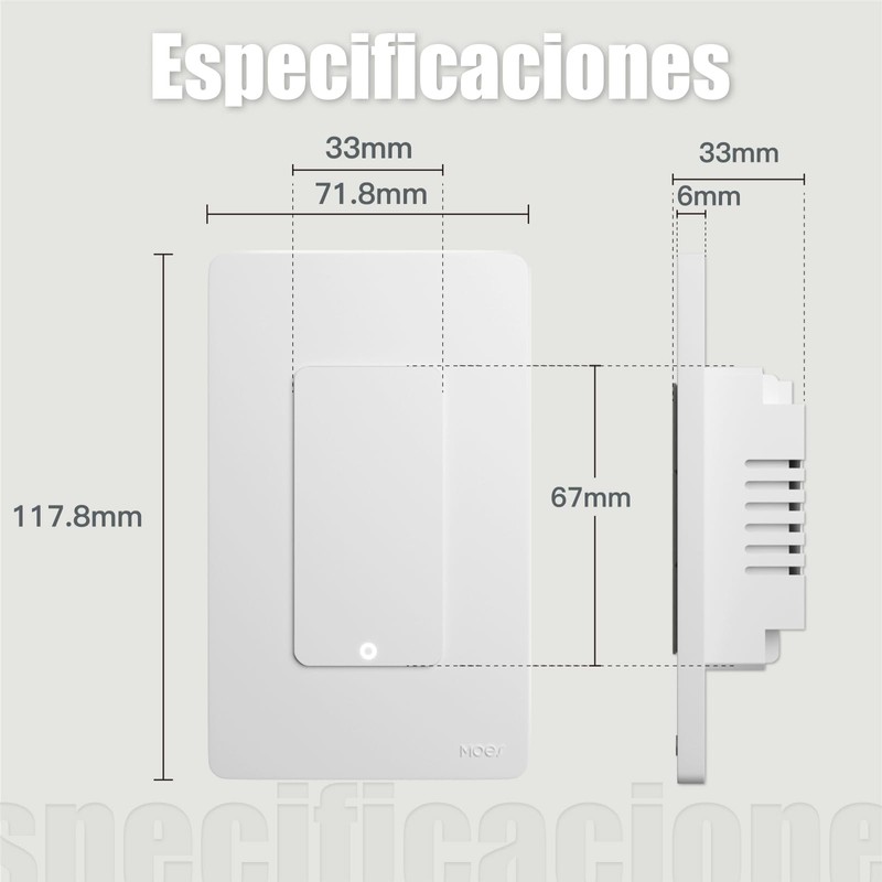 MOES Smart Double Light Switches, 2.4GHz Wi-Fi 2 Gang Single