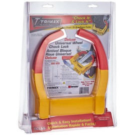 Trimax TCL65 Wheel Chock Lock , Yellow/Red, 7.25in