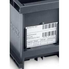 Bott Plastic Storage Box Bottbox 1.3.165 with Memo Clip Set of 24, 130 x 298 x 165 mm 13022047.19