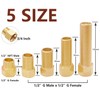 BesNPT 5 Pack 1/2" Male To 1/2" Female Brass Pipe