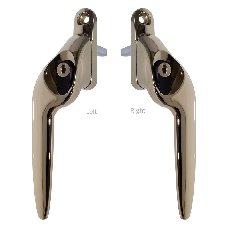 Champagne Gold Right-Hand Yale UPVC Window Handle Cranked Double Glazing