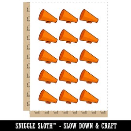 Megaphone Bullhorn Coach Cheerleading Temporary Tattoo Water Resistant Fake Body Art Set Collection - 15 2" Tattoos (1 Sheet)