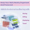 JynJyn 14Pcs Press On Nail Storage Boxes with Holder, 2.95”