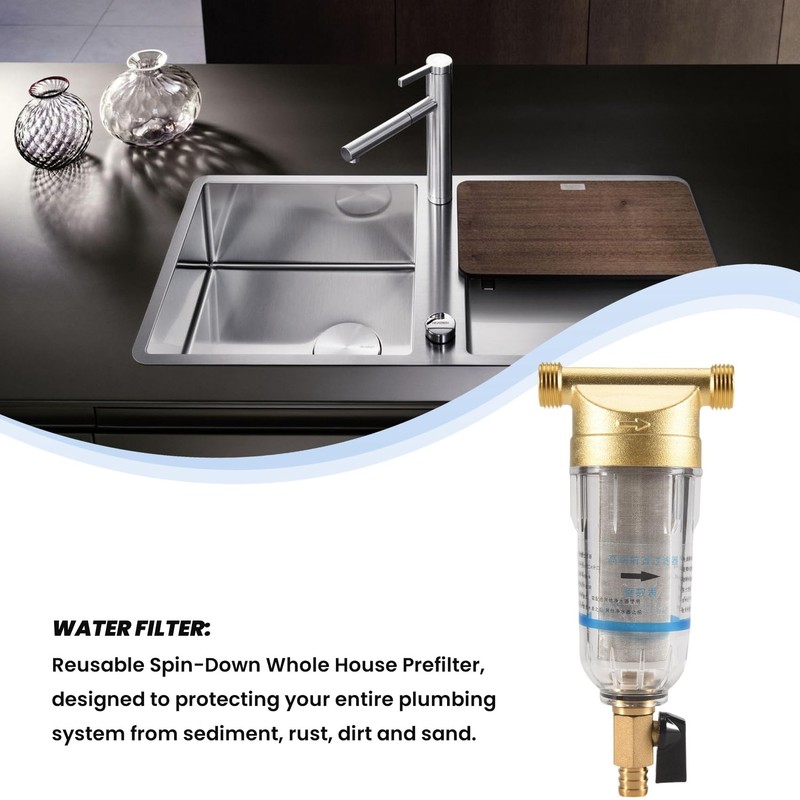 Aswalling Down Sediment Filter Reusable Whole House Sediment Water Pre