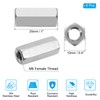 PATIKIL M6x1mm Stainless Steel Hex Coupling Nuts, 6pcs 25mm(1") Long