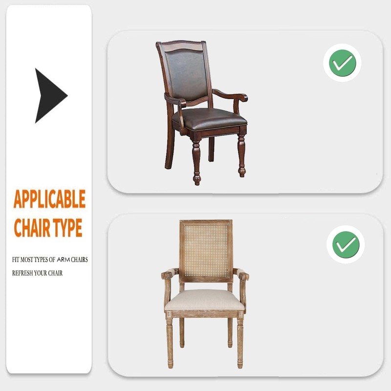 Deisy Dee Stretch Arm Chair Covers, Mid Century Chair Slipcovers,