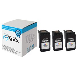 SuppliesMAX Remanufactured Replacement for Canon PIXMA iP-2820/MG-2550/3050/MX-490/495/TR-4520/4551 Tri-Color High Yield Inkjet (3/PK-300 Page Yield) (CL-246XL) (8289B001_3PK)