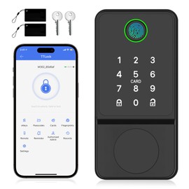 Mutak Smart Door Lock Keyless Entry with Fingerprint Touchscreen Keypad APP IC Card Key Type-C Charging Unlocking 6 In 1 Electric Biometric Digital Deadbolt for Front Doors Home Apartment Auto-Locking