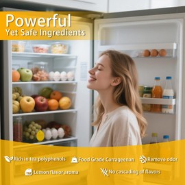 WeelenkEco Refrigerator Deodorizer – More Effective Than Baking Soda, Effectively removes stubborn refrigerator odors, Natural Gel (4 Pcs/Lemon Flavor)