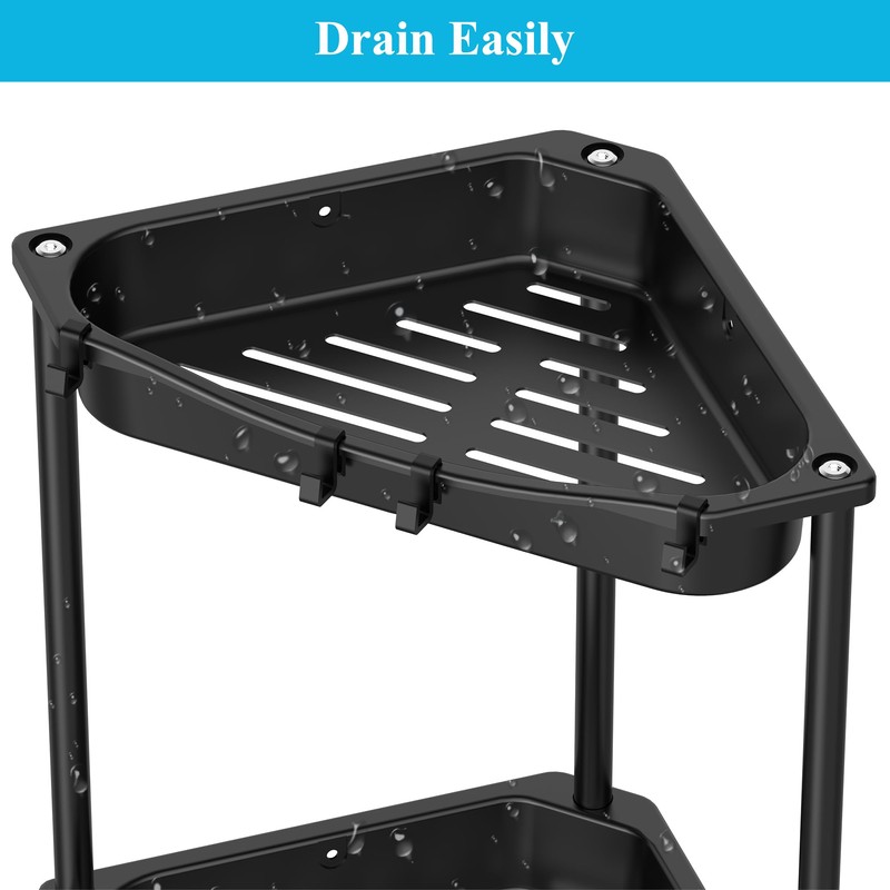 HuggieGems 4 Tier Floor Standing Corner Shower Caddy Organizer Shelf