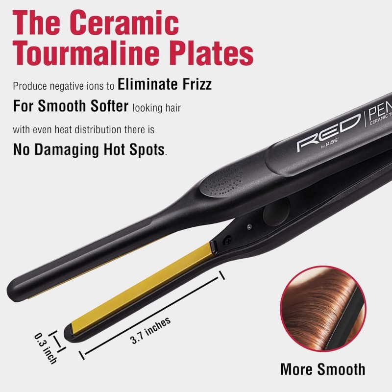 Red by Kiss Ultra Thin Black Hair Iron With Ceramic