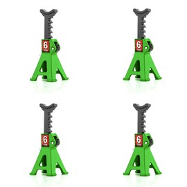 Chanmoo 1/24 RC Toy Jack Stands 1/18 Simulation 6 Ton Metal Adjustable Mini Jacks Stand for 1:18 1:24 Scale Crawler Car Axial SCX24 Kyosho Tamiya HSP FCX24 TRX4M SCX24 AX24 Ford Bronco (Green, 4 PCS)