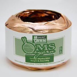 MSyarn T-Shirt Yarn, Metallic Tshirt Yarn, Ribbon Yarn, Crochet Yarn for Crocheting Bag/Craft Project/Home Decor, 66yd/60m, 6.3oz/180g (Golden Pink)