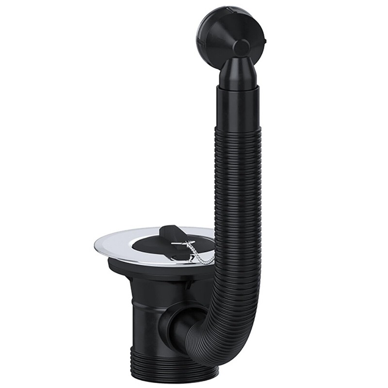 SPARES2GO Sink Waste Combination Overflow Plug with Chain 40mm 1.5"