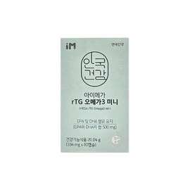 안국건강 아이메가 rTG 오메가3 미니 334mg 60캡슐/mjc Anguk Health Eye Mega rTG Omega-3 Mini 334mg 60 Capsules/mjc