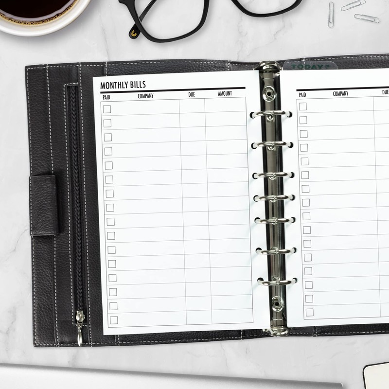 Half Size Bill Tracker Planner Insert Refill, 5.5 x 8.5