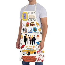 Friendly Apron for Women Men,TV Show Merchandis TV Show Gift Friendship Kitchen Decor,BBQ Kitchen Cooking Aprons for Women Girl Teacher Mom Birthday Christmas Aprons Gifts