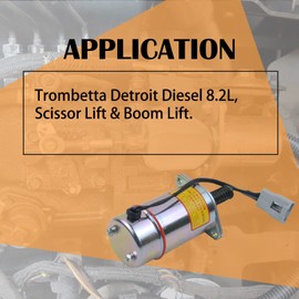 Bicos 8923206 Heavy Duty Stop Solenoid Fits for Trombetta 12V Detroit 8.2L Diesel Replacement# D513-A30 DB Electrical Pull Solenoid