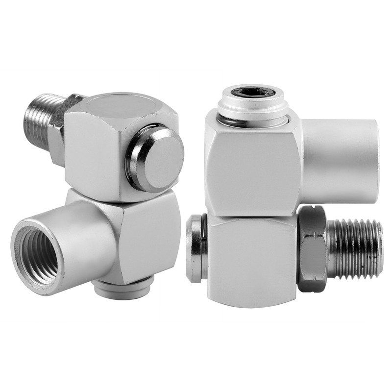 4pcs/Set Aluminum 1/4" Universal 360 Swivel Air Hose Connector Adapter