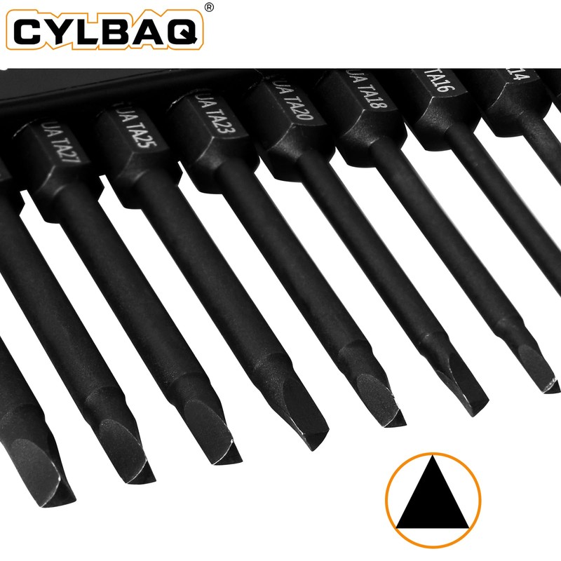 CYLBAQ Pack of 10 Triangle Screwdriver Bits 65 mm Hex