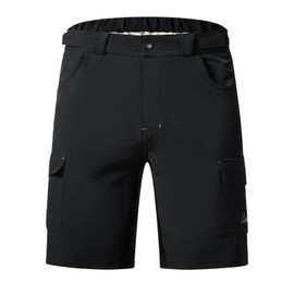 Santic Men's Cycling Shorts MTB Road Bike with Padded Panties for Men - Bottom, Not padded black