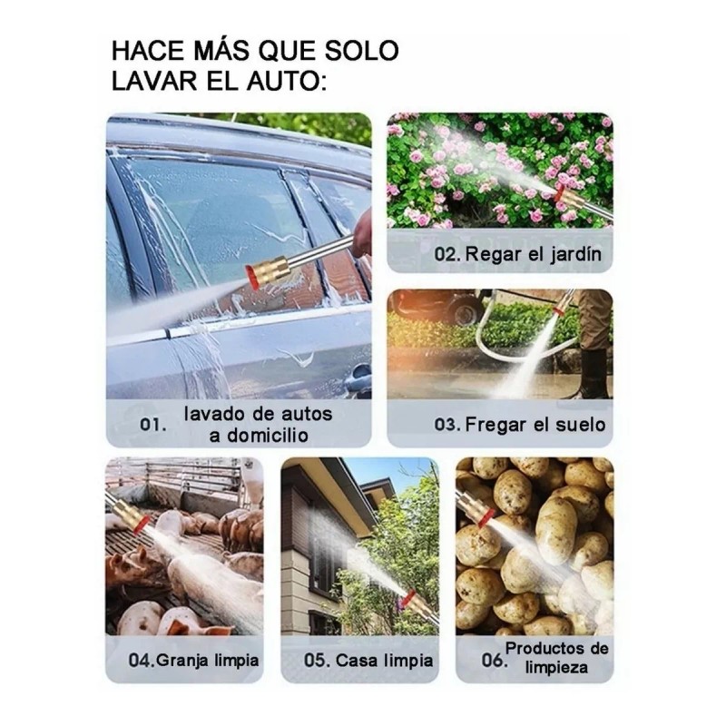 CODYTAV Pistola Lavado Coche Hidrolavadora Inalámbrico Alta Presión