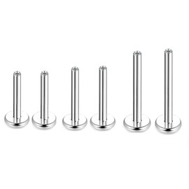 BelezaDosas 16G 18G 20G Titanium Labrets 6mm 8mm 10mm Threadless Push-in Flat Back Medusa Cartilage Cluster Monroe Tragus Lip Nose Studs (18G-1.0mm)