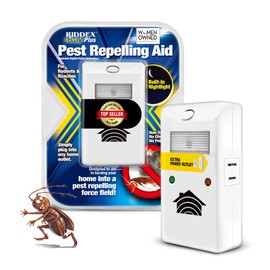 RIDDEX Power Plus Insect Repellent | Plug in, Mouse Deterrent - Pest Control for Defense Against Rats, Mice, Roaches, Bugs and Insects | Control Pests with No Toxins with Side Outlet