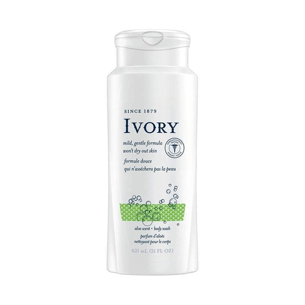 Ivory Scented Body Wash, Aloe 21 oz (Pack of 6)
