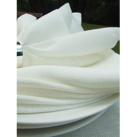 Set of 4 Napkins Off White Linen Lucia