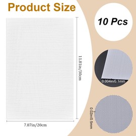 craspire Pack of 10 Fursuit Eye Mesh 11.81 x 7.87 Inches White PVC Plastic Net 0.5 mm Hole Waterproof Printable Mesh for Furries Cosplay DIY Craft Prop Making Sculpture Home Decor