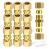 GASHER 10PCS Brass Compression Tube Pipe Fitting, 10mm OD x