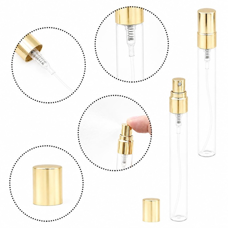 30 Pack 10ml/0.34oz Clear Glass Perfume Sample Bottles, Fine Mist