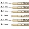 Extra Fine Point Writing Pens: 6 Black Ultra Thin 0.25mm