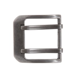 1 1/2" (38 mm) Double Prong Square Belt Buckle, Antique Silver