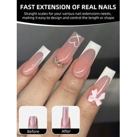 TOROKOM Doppelnagel Formen für Poly Verlängerung Gel, 120 PCS Quadratische Poly Nagel Gel Nagel Formen für Builder Verlängerung Nail Art Design Salon&DIY